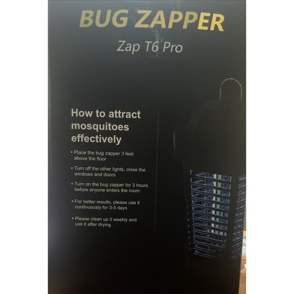 Bug Zapper Zap T6 Pro Outdoor Electric Mosquito Fly Bug Zapper New OPEN BOX - Picture 2 of 4